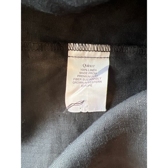 Quince 100% European Linen Button Front Dress in Black Women's XL - Picture 10 of 13